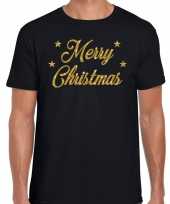 Fout kerstborrel shirt kerstshirt merry christmas goud zwart heren