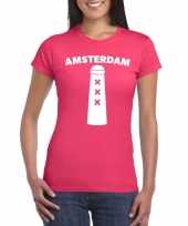 Gay pride amsterdam shirt roze amsterdammertje dames