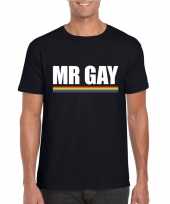 Gay pride homo shirt zwart mr gay heren