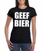 Geef bier fun t-shirt dames zwart
