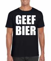 Geef bier fun t-shirt heren zwart