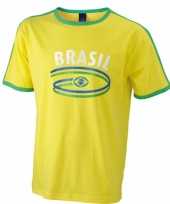 Geel shirt brazilie vlag heren