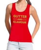 Glitter and glamour fun tanktop mouwloos shirt rood dames