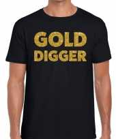 Gold digger fun t-shirt zwart heren