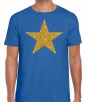 Gouden ster fun t-shirt blauw heren