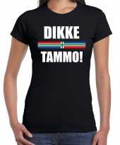 Gronings dialect-shirt dikke tammo groningense vlag zwart dames