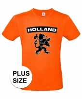 Grote maten holland shirt zwarte leeuw shirt oranje heren