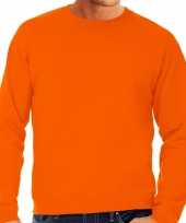 Grote maten sweater sweatshirt trui oranje ronde hals mannen koningsdag oranje supporter