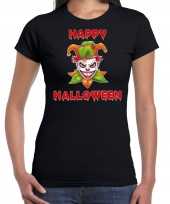 Halloween joker groen horror shirt zwart dames