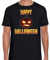 Halloween pompoen horror shirt zwart heren