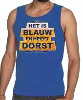 Het is blauw heeft dorst tanktop mouwloos shirt blauw heren