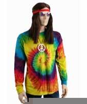 Hippie t-shirt lange mouw rainbow