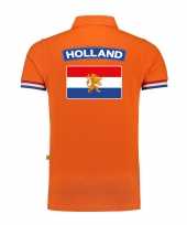 Holland fan polo t-shirt oranje luxe kwaliteit nederlandse vlag 200 grams heren