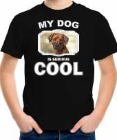 Honden liefhebber shirt rhodesische pronkrug my dog is serious cool zwart kinderen 10256721