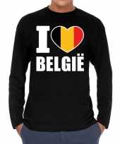 I love belgie supporter shirt long sleeves zwart heren