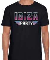 Ibiza party feest t-shirt zwart heren