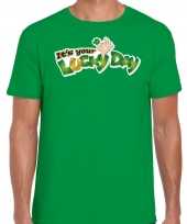 Its your lucky day feest-shirt outfit groen heren st patricksday