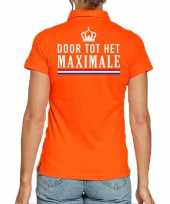 Koningsdag polo t-shirt oranje door tot maximale dames