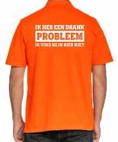 Koningsdag polo t-shirt oranje drank probleem heren