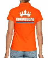 Koningsdag polo t-shirt oranje kroon dames