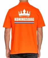 Koningsdag polo t-shirt oranje kroon heren