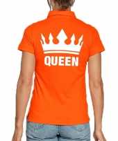 Koningsdag polo t-shirt oranje queen dames
