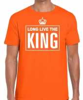Long live the king engelse tekst-shirt oranje heren