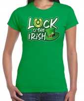 Luck of the irish feest-shirt outfit groen dames st patricksday