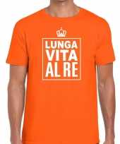 Lunga vita al re italiaans shirt oranje heren