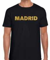 Madrid gouden letters fun t-shirt zwart heren