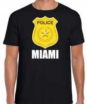 Miami police politie embleem carnaval t-shirt zwart heren