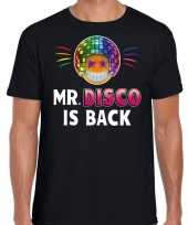 Mister disco is back funny emoticon shirt heren zwart