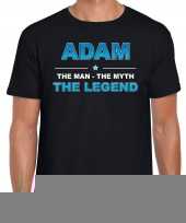 Naam adam the man the myth the legend shirt zwart cadeau shirt