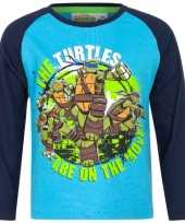 Ninja turtles shirt lange mouw blauw jongens