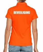 Oranje beveiliging polo t-shirt dames
