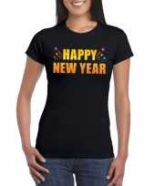 Oud nieuw shirt happy new year zwart dames