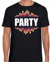 Party disco t-shirt zwart heren