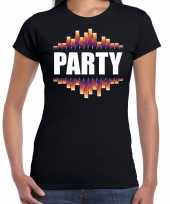 Party fun tekst t-shirt zwart dames