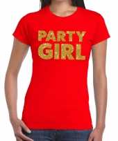 Party girl fun t-shirt rood dames