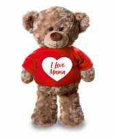 Pluche teddybeer beren knuffel i love mama t-shirt 24