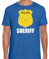 Politie police embleem sheriff t-shirt blauw heren