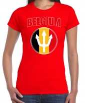Rood fan shirt kleding belgium drietand ek wk dames
