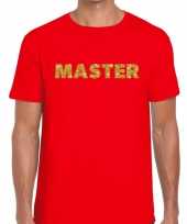Rood master goud fun t-shirt heren