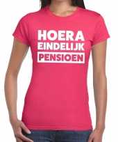Roze hoera eindelijk pensioen fun t-shirt dames