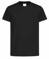 Set 2x stuks zwarte kinder t-shirts 100 katoen maat 122 128 s