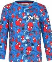 Spiderman shirt lange mouw blauw jongens