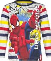 Spiderman shirt lange mouw gestreept jongens