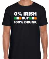 St patrick s day 0 irish but drunk t-shirt zwart heren