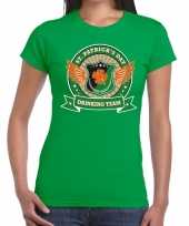 St patrick s day drinking team t-shirt groen dames