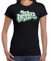 St patrick s day t-shirt zwart dames